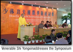 Venerable Shi Yongxin addresses the Symposium