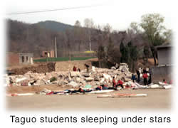 Taguo students sleeping under stars