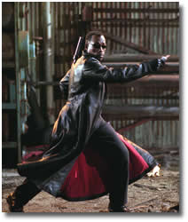 Wesley Snipes as Blade the Vampire Hunter.