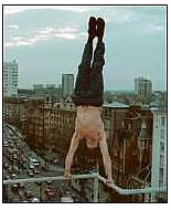 David Belle on a rooftop