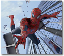 Spiderman, about to swing into action in Spiderman 3