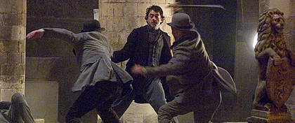 Sherlock Holmes displays his fighting skills