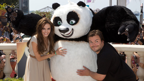 Angelina Jolie, Po and Jack Black at the Festival de Cannes
