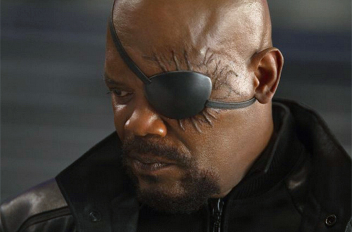 Samual L. Jackson as superspy Nick Fury