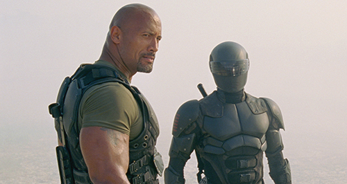 Dwayne THE ROCK Johnson and Ray Park as Roadblock and snake eyes
