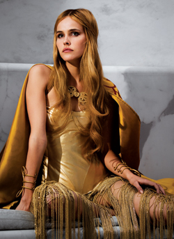 Isabel Lucas as the goddess Athena
